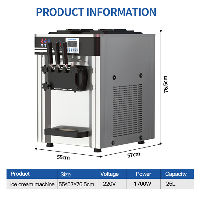 Continuous Soft Serve Cone Ice Cream Machine New Commercial Yogurt Fruit Milk Water Ice Cream Maker