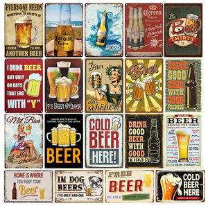 Letreros Retro de Calle en Blanco con Diseños de Jarras de Cerveza, Placas Personalizadas para Bares, Letreros de Aluminio para Exteriores - Product Image 3