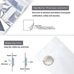Wholesale Biodegradable Coffee <b>Pouch</b> Packaging Degassing Valve Ziplock One-Way Valve Resealable Lock Packing Biodegradable Food - Product Image 4
