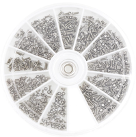Kit de 12 types de micro-vis Phillips, vis de remplacement minuscules pour la réparation de montres, lunettes, téléphones, ordinateurs portables, avec boîte de rangement
