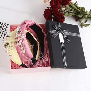 ZhenXi Pearl Headband Wide Brim Women's Headdress Gift Box Fresh Sweet Style For Valentine's Day Birthday - Product Image 1