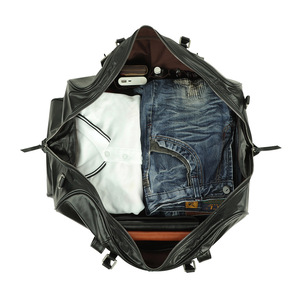 Genuine <b>Leather</b> Men's Travel Duffel <b>Bag</b> 30-40L Large Capacity <b>Soft</b> Handle Cowhide Fitness <b>Bag</b> Leisure Travel Tote <b>Bag</b> - Product Image 3