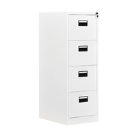 Archivador de Acero de Fábrica con 4 Cajones, Mueble de Oficina Metálico para Almacenamiento de Archivos, Estructura Desmontable