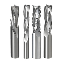 Fraise à dégrossir en carbure monobloc à 3 cannelures avec système anti-éclatement pour une coupe rapide et profonde, idéale pour le fraisage des charnières de porte