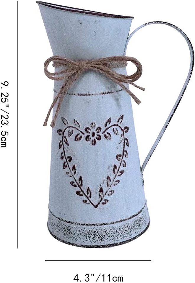 2 pz vaso di fiori shabby chic vintage fattoria vaso brocca