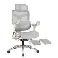 Chaise de bureau ergonomique pivotante à dossier haut en maille, avec accoudoirs 6D, en alliage d'aluminium de luxe, moderne et exécutive