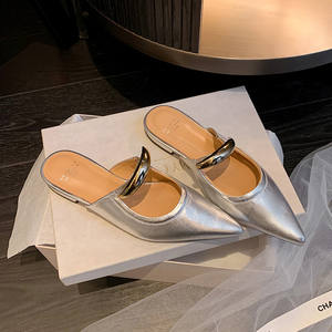 Sandales plates décontractées coréennes en cuir à bout pointu, respirantes et antidérapantes, à lacets - Product Image 5