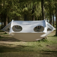 Hamac de camping extérieur en nylon 270 cm pour deux personnes, capsule spatiale de voyage, avec moustiquaire intégrée anti-moustiques et anti-UV