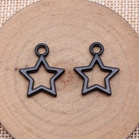 Colgante de Aleación de Zinc con Forma de Estrella de Cinco Puntas Abierta de 18x21mm para Decoración Colgante de Móvil de Cuna de Bebé