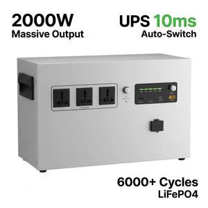 Estación de Energía Portátil de 2000W H2000 2048Wh, Generador Solar de Onda Sinusoidal Pura, MPPT UPS para Hogar Fuera de la Red, Inteligente - Product Image 3