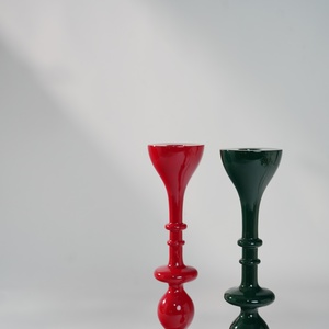 Porte-bougie chic en laque brillante, support à bougie conique en bois minimaliste et élégant pour une décoration esthétique de la pièce - Product Image 6