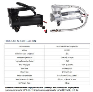 Compresseur de suspension pneumatique double 3,5 CFM d'usine 444C 480C 485C 200 PSI 12 V en métal R-Compresseur pour suspension pneumatique de voiture - Product Image 4