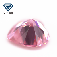 Pierres précieuses en zircon cubique en forme de cœur, qualité 5A, 3x3mm-12x12mm, couleur rose