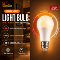 Lampu LED Merah 3 Mode Warna 100~240V, Basis E14/E26/E27/B22, 5W/7W/9W, A19, Pencahayaan Interior Dekoratif, Bersertifikasi RoHS, Garansi 2 Tahun