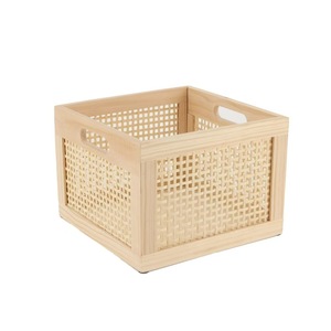 Japanese Retro Style Solid Wood Bamboo Woven Storage Basket Rectangle Living Room <b>Desktop</b> Organizer Book Snack Storage Box - Product Image 5