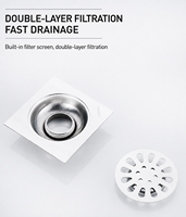 Siphon de sol professionnel chromé à haut débit avec filtre anti-odeur pour salles de bain modernes et projets de construction