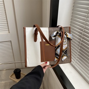 <span class=keywords><strong>Sac</strong></span> Colorblock Grande Capacité Mode <span class=keywords><strong>Femme</strong></span> <span class=keywords><strong>Sac</strong></span> Bandoulière <span class=keywords><strong>Sac</strong></span> à <span class=keywords><strong>Main</strong></span> Fourre-Tout - Product Image 4