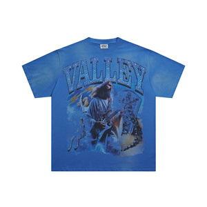 Tùy Chỉnh Áo Thun Logo Dtg T-Shirt Rhinestone Người Đàn Ông T-Shirts Tùy Chỉnh Thời Trang Dạo Phố Quá Khứng Chất Lượng Cao Cổ Điển Axit Rửa T Áo Sơ Mi - Product Image 3