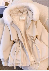 Long <span class=keywords><strong>manteau</strong></span> en <span class=keywords><strong>duvet</strong></span> de polyester pour femmes avec logo personnalisé pour l'hiver, fourrure chaude, trench ample, veste d'extérieur - Product Image 3