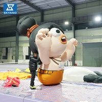 Mascotte gonflable géante personnalisée de personnage de dessin animé homme des cavernes à un œil pour la publicité et la décoration d'événements en plein air