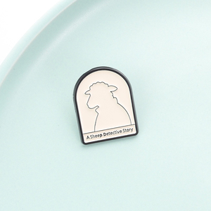 Custom A Sheep <strong>Detective</strong> Story Enamel Pin Kawaii Pink <strong>Metal</strong> Badge Mystery Theme Lapel Pin Jewelry <strong>Gift</strong> for Friends - Product Image 3