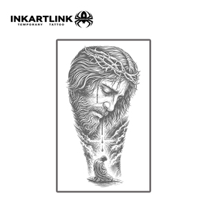INKARTLINK - Tatuaje Temporal Personalizado <span class=keywords><strong>de</strong></span> Jesús con Corona <span class=keywords><strong>de</strong></span> Espinas, Resistente al Agua, <span class=keywords><strong>de</strong></span> Larga Duración (1-2 Semanas), Tinta Jagua - Product Image 3