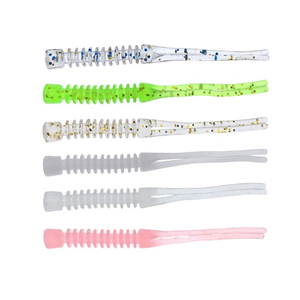 Leurres de pêche appâts souples Mini ver 50mm/0.3g artificiel flottant <span class=keywords><strong>Drop</strong></span> <span class=keywords><strong>Shot</strong></span> poisson de roche pêche sur glace lumineuse - Product Image 5