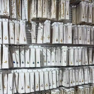 Toptan kadın moda takı paslanmaz çelik kolye ucuz karışık zirkon mektup hayvan kolye - Product Image 2