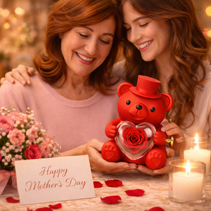 Collana a Forma <span class=keywords><strong>di</strong></span> Cuore all'Ingrosso con Rosa Stabilizzata Rotante in <span class=keywords><strong>Scatola</strong></span> <span class=keywords><strong>di</strong></span> Gioielli Acrilica con Orsacchiotto <span class=keywords><strong>per</strong></span> San Valentino - Product Image 5