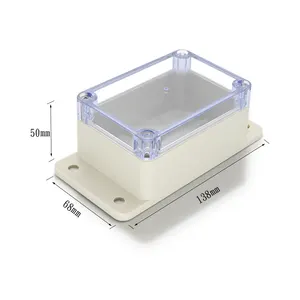 Caja de plástico ABS para disyuntores, personalización de caja de cubierta transparente de tamaño pequeño, cajas impermeables con orejas