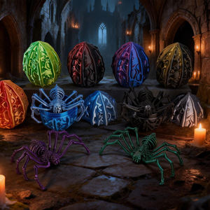 Vashine Matériaux PLA imprimés en 3D, respectueux de l'environnement, œufs d'araignée colorés, décoration d'araignée en <span class=keywords><strong>cristal</strong></span> flexible, collection pour enfants, jouets d'insectes - Product Image 2