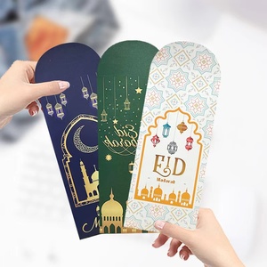 Youlun Vente en gros Offre Spéciale 6pcs Pack Noir Bleu Vert Blanc Rouge Art Papier Eid Mubarak <span class=keywords><strong>Cadeau</strong></span> Argent Enveloppes Pour Ramadan Cadeaux - Product Image 4