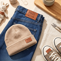 Étiquette en cuir PU gaufré de haute qualité, patch en cuir personnalisé pour jeans