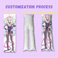 Housse de coussin carrée personnalisée à jambes séparées pour personnage d'anime ou de dessin animé 150x50cm 59x20in, usage domestique, faible MOQ, fabricant OEM
