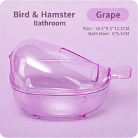 Bac de bain de sable anti-éclaboussures en forme d'oiseau pour hamster, transparent, double usage (bain et toilette) pour le toilettage des petits animaux