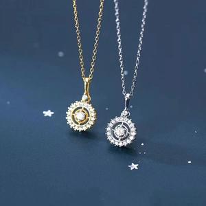 Jachon Luz de lujo s925 plata esterlina <span class=keywords><strong>Destiny</strong></span> Astrolabe plateado collar cubierto en oro 14K oro vintage Noria colgante - Product Image 1