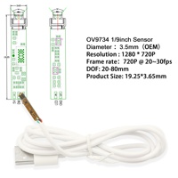 Pabrik OEM OV9734 720P 3.5mm 6LED 1MP Full Hd CMOS UVC Driver gratis modul kamera endoskopi medis industri USB2.0