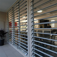 Volet à persienne manuel en aluminium Australia Standard 5mm avec cadre en aluminium et verre pour battant/balançoire coulissante