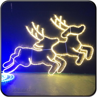 Toprex Giant Santa Claus Sleigh 2D Festival Décoration Grand décor de Noël extérieur avec matériau métallique LED étanche