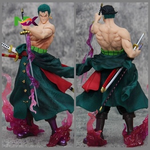 Statue Zoro à double tête, figurine d'anime One Piece, objet de collection, décoration de bureau, <span class=keywords><strong>accessoire</strong></span> informatique, vente en gros - Product Image 2