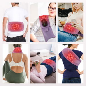 Ceinture de massage dorsale chauffante infrarouge vibrante en néoprène personnalisée et rechargeable avec batterie 5000 mAh noire pour soulager la douleur - Product Image 5