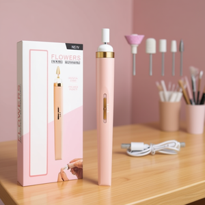 Flowers <b>Electric</b> Nail Drill <b>Kit</b> With 5 Bits And Charger For Manicure Pedicure Care - Product Image 3
