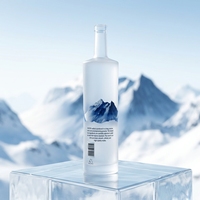 Bouteille de vin en verre blanc cristal de haute qualité sophistiquée avec bouchon à couronne Capacités de 375 ml/500 ml/750 ml Liqueur Vodka Tequila Whisky