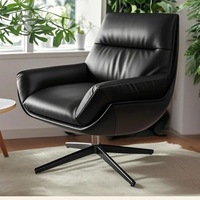 Fauteuil pivotant Lawrence, chaise simple avec structure métallique, fauteuil d'appoint rotatif, fauteuil de détente pour salon, chambre, balcon, bureau