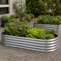 Kit de Jardinière Ovale Extérieure en Métal Ondulé en Alliage d'Aluminium Thermolaqué pour Légumes, Fleurs et Herbes – Vente en Gros