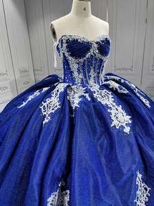 Mumuleo ชุดเดรสทางการสำหรับงานพรอมพร้อมเสื้อคลุมเจ้าหญิงชุดเดรสยาว15 16สีฟ้าหรูหรา - Product Image 6