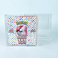Boîte de présentation en acrylique PMMA personnalisée pour 151 boosters de cartes de jeu TCG magnétiques, boîte de rangement en perspex avec couvercle magnétique