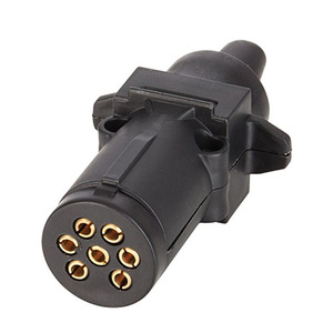 7 Pin Trailer <b>Plug</b> <b>Adapter</b> Round Connector For Caravan And Taillight Signal 12 V Plastic With Standard Grounding - Product Image 2