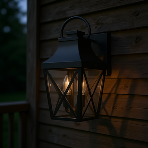 Lámpara de Pared para Exteriores, de Aluminio Negro Mate con Cristal Transparente, Impermeable, para Porche, Garaje, Puerta Principal, Balcón, Jardín - Product Image 2