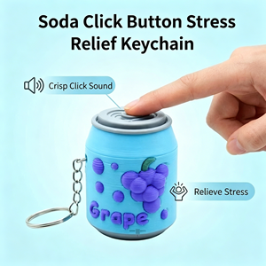 Mini porte-clés anti-stress en forme de canette de soda de dessin animé 4*5*5cm, breloque de sac portable, accessoire de décompression pour les doigts - Product Image 3